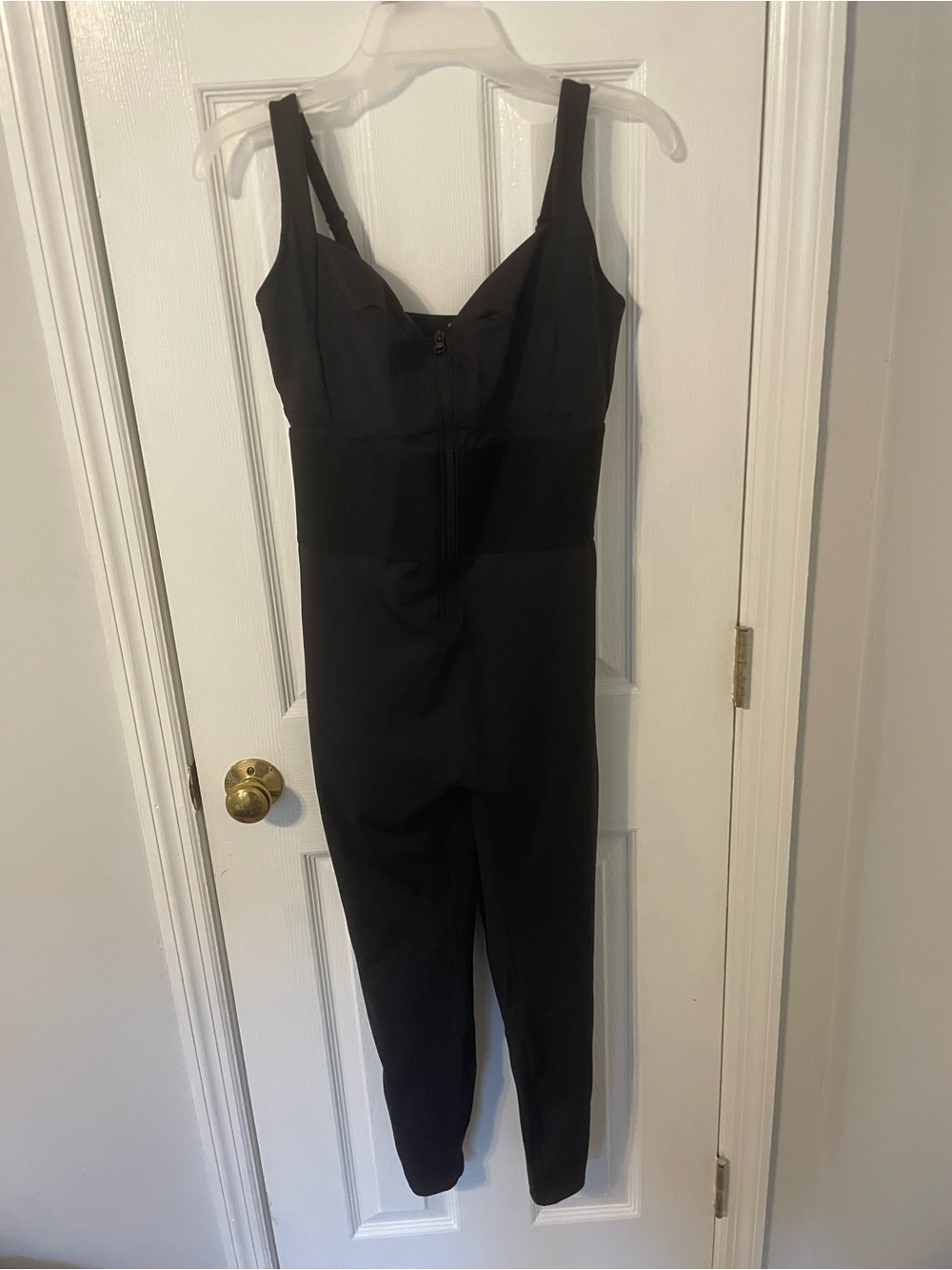 Black Shapellx Spanx Shape Wear Jumpsuit Zip Front Size Large